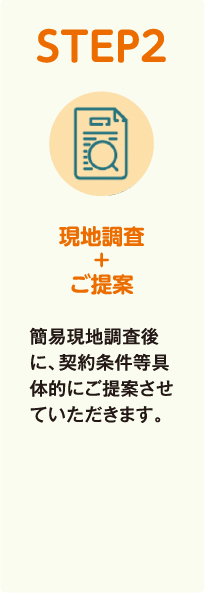 STEP2 現地調査＋ご提案